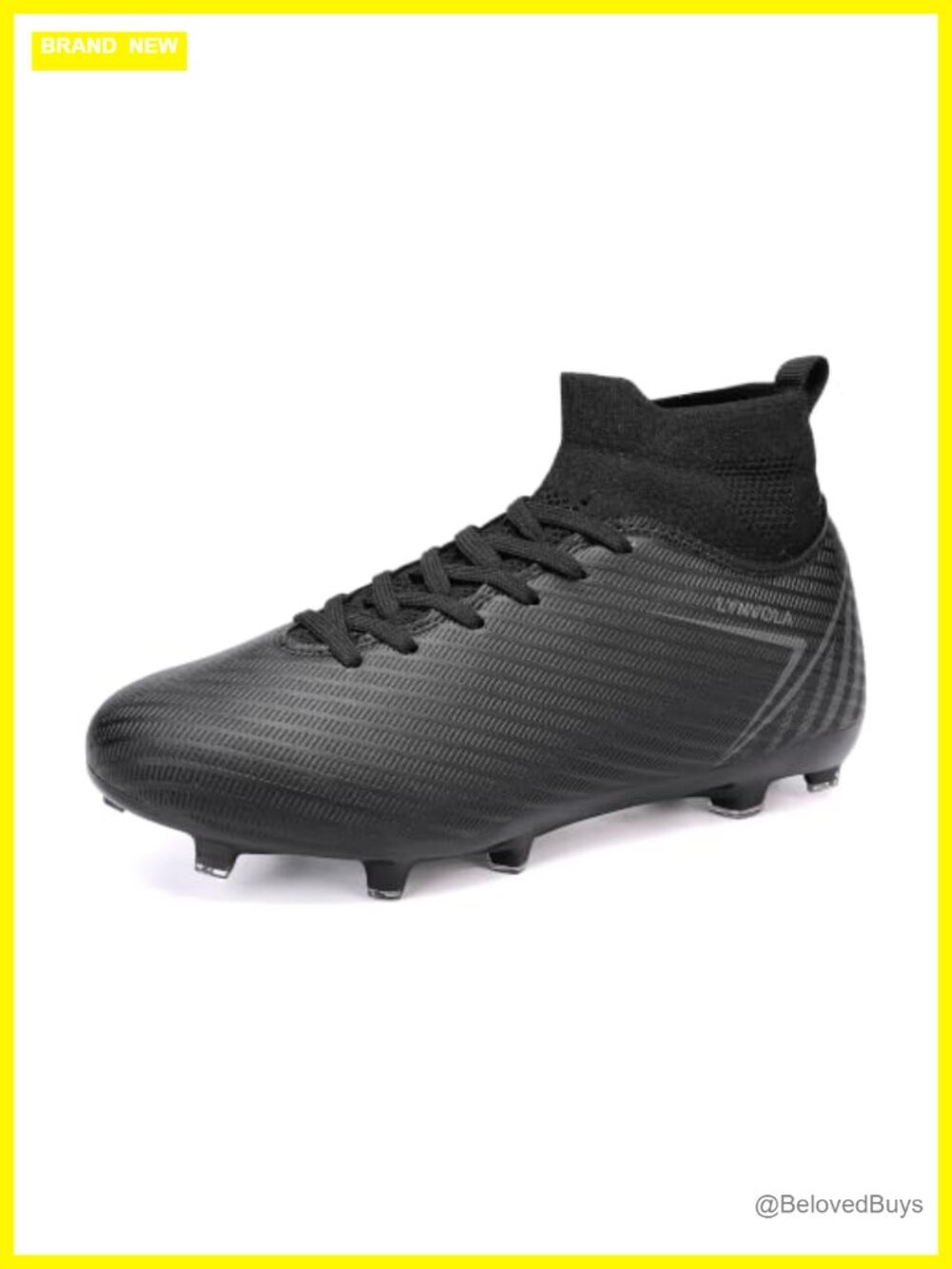 Men's High Top Soccer Cleats Firm Ground Non Slip Training Shoes